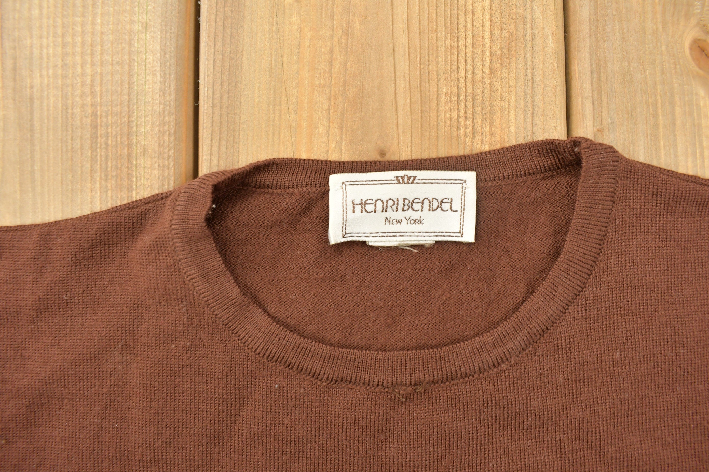 Vintage 1990s Henri Bendel Blank Brown Crewneck Sweatshirt
