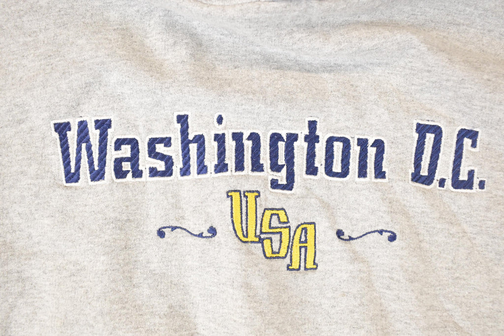 Vintage 1990s Washington DC Embroidered Hoodie Sweatshirt Mens XXL