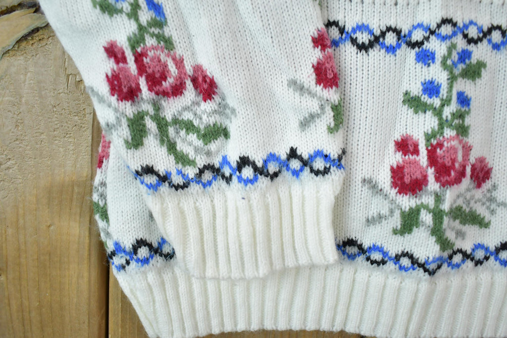Vintage 1990s Functionals Cherry Tree Knit Crewneck Sweater