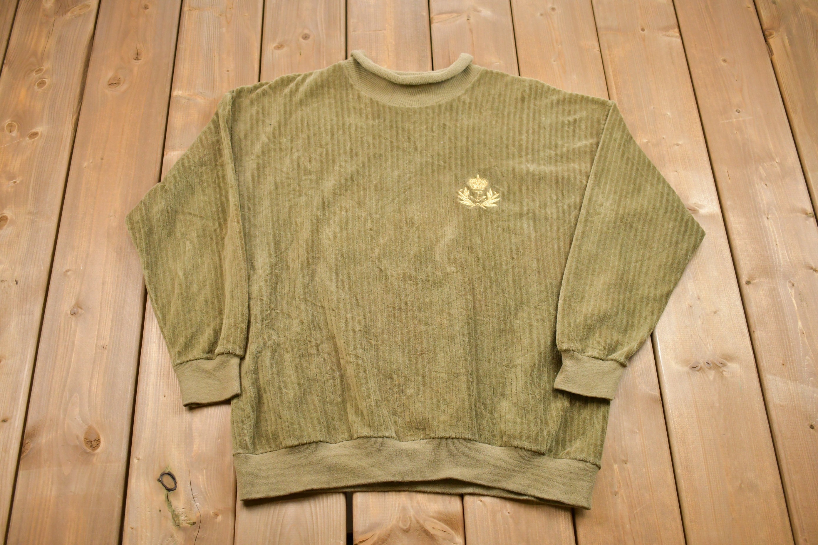 Vintage 1990s Neiman Marcus Mock Neck Crewneck Sweatshirt
