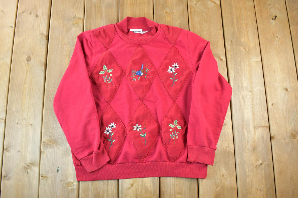 Vintage 1990s Alfred Dunner Bird And Flowers Outdoorsman Crewneck Sweatshirt