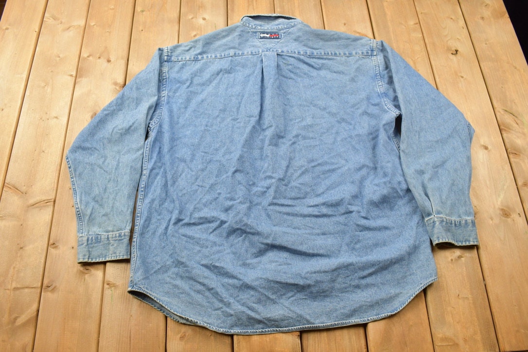 Vintage 1990s Tommy Hilfiger Button Up Denim Shirt