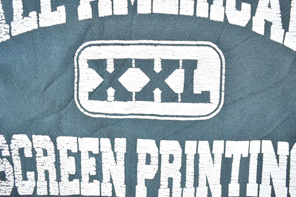 Vintage 1990s All American Screen Printing Cropped Heavyweight Souvenir Crewneck Sweatshirt Made In USA