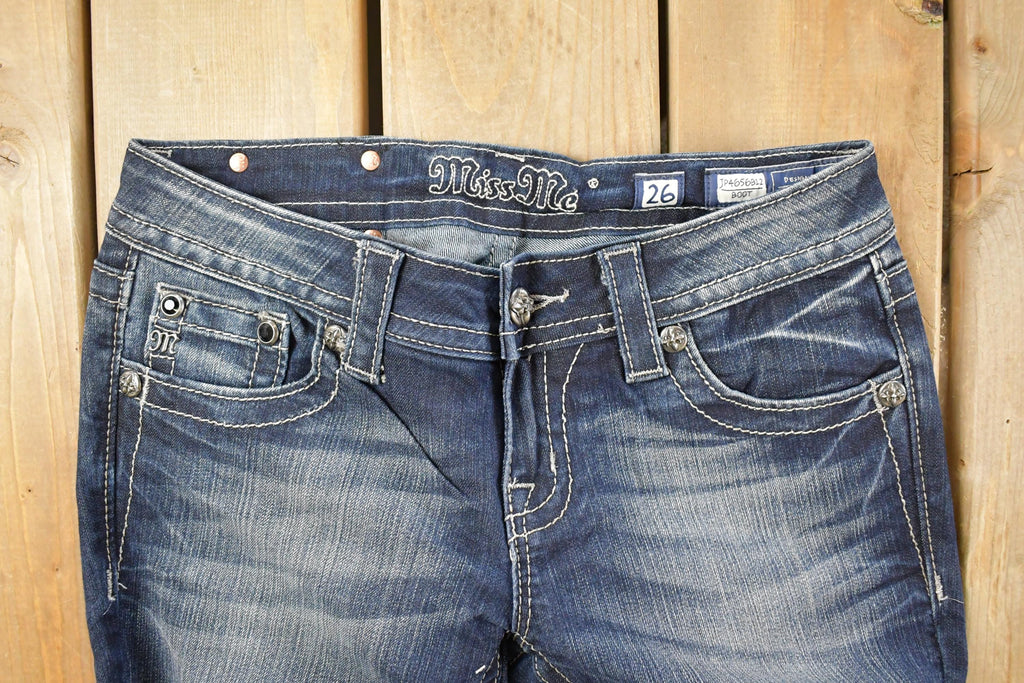 Vintage Deadstock Y2K Miss Me Bedazzled Low Rise Jeans Women's Size 26x31