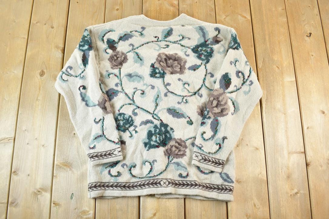 Vintage 1990s JH Collectibles Button Up Wool Knit Sweater Womens M