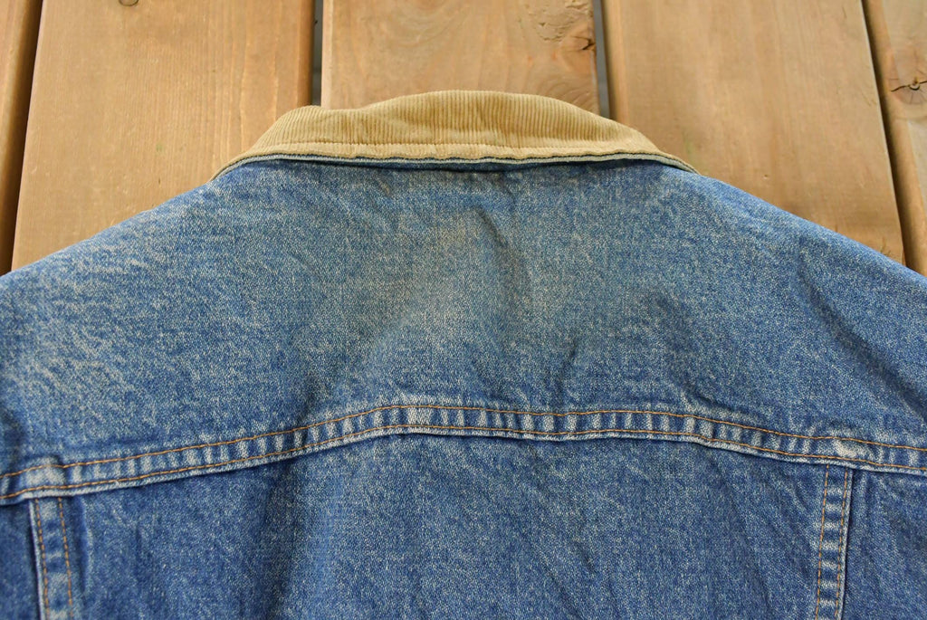 Vintage 1980s Wrangler Western Wear Blanket Lined Denim Jean Jacket Men's M