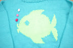 Vintage 1990s Cute Fish Knitted Crewneck Sweater