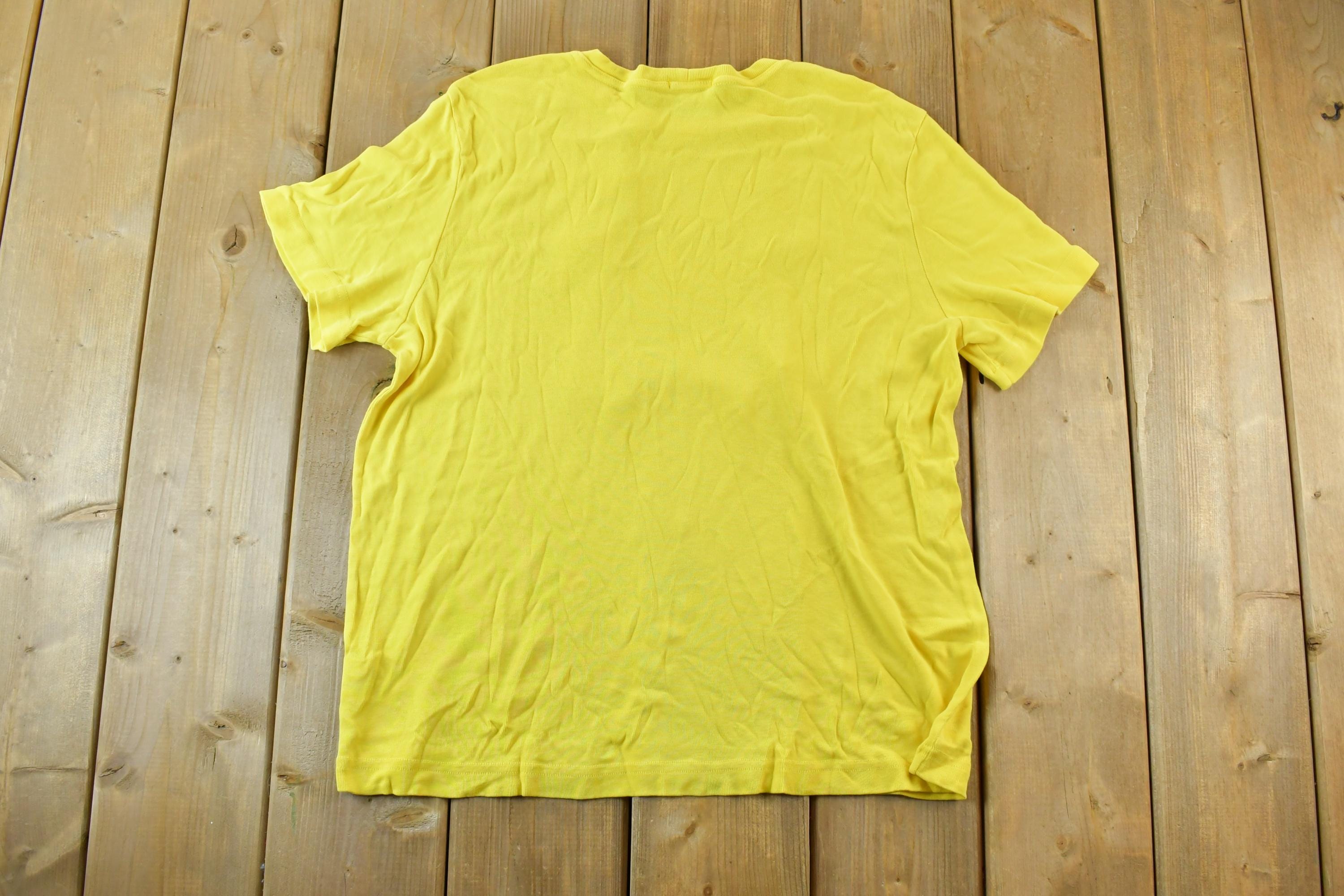 Vintage 1990s Blank Yellow Single Stitch T-Shirt