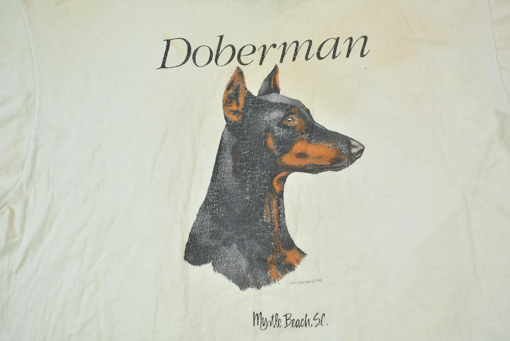 Vintage 1990s Doberman Graphic T-Shirt  Vintage Dog T Shirt  Made In USA  Dog Lover Shirt  Dog Shirt  Size XL