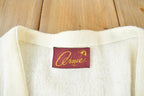 Vintage 1980s Arnie Knit White Cardigan Sweater