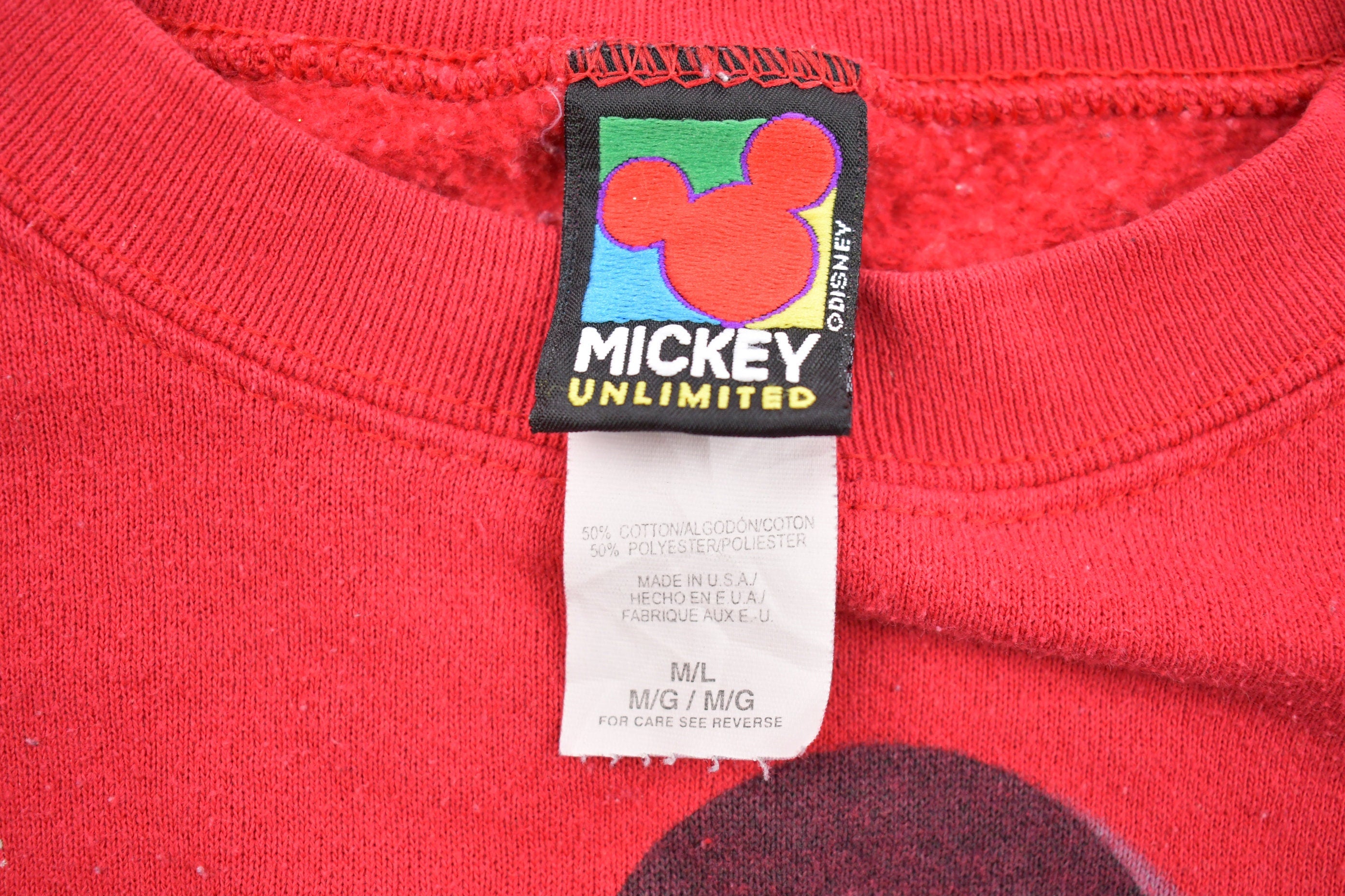 Vintage 1990s Disney Mickey Mouse "Thinking Mickey" Crewneck Sweatshirt  90s Crewneck  Made In USA  Essential  Streetwear  90s