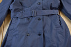 Vintage 1980s United States Air Force Navy Blue Trench Coat