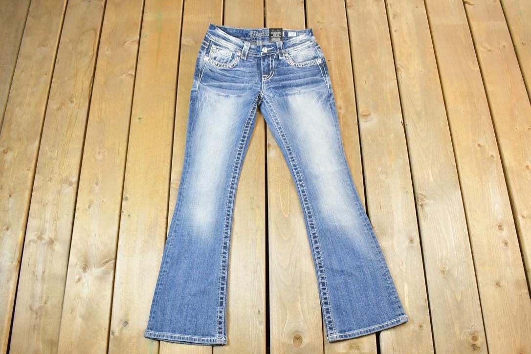 Vintage Y2K Miss Me Bedazzled Low Rise Jeans Size 26x31