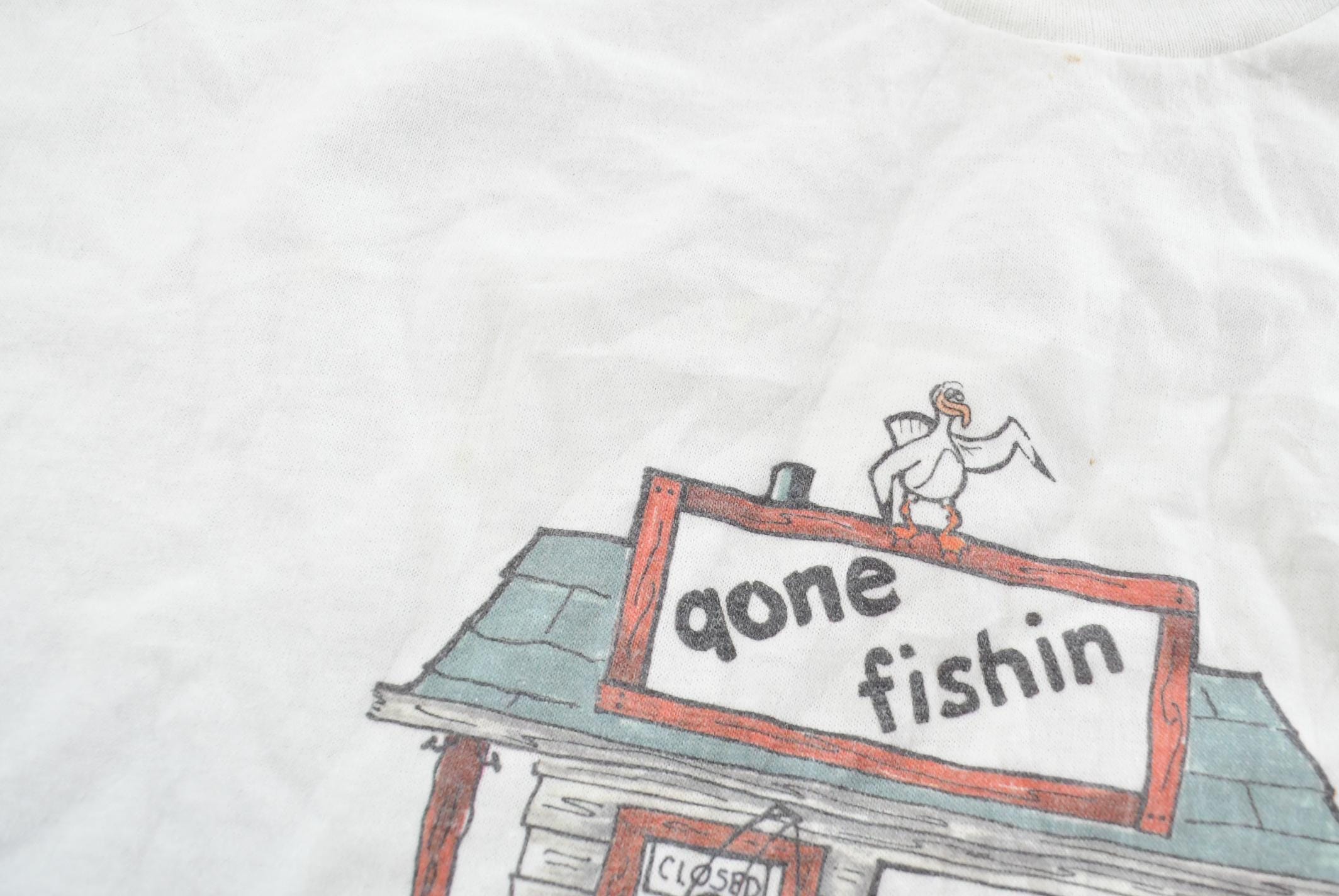 Vintage 1990s Gone Fishin T-Shirt Men's XL /