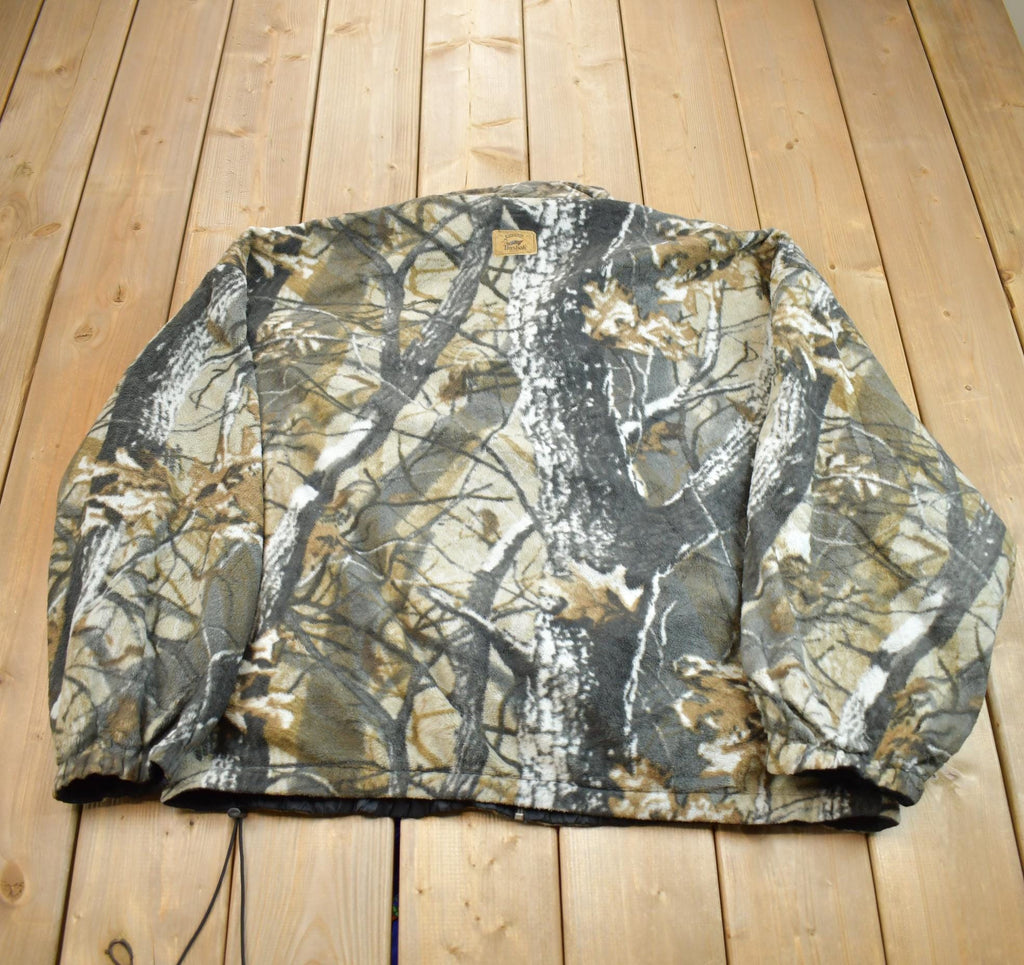 Vintage 1990s Duxbak Forest Camo Zip Up Hunting Jacket
