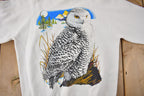 Vintage 1990s Snowy Owl Graphic Raglan Crewneck Sweatshirt Made In USA