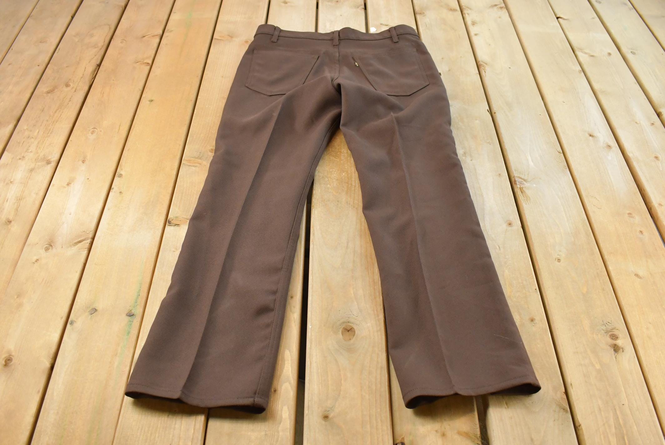 Vintage 1960s Levi's Slacks Brown Flare Bell Bottom Pants Men's 35 x 32 /