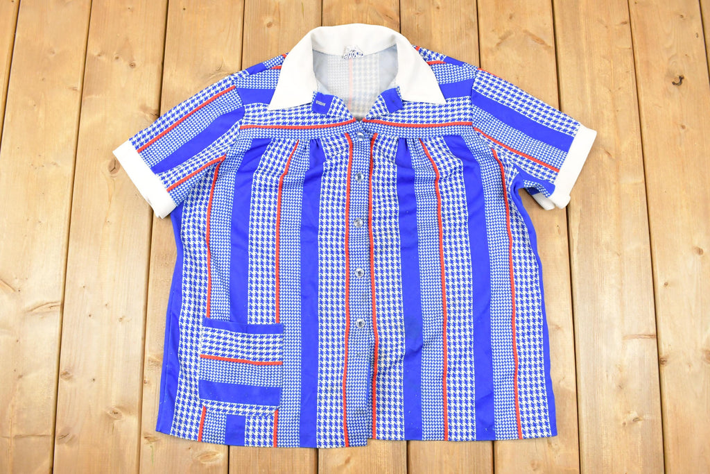 Vintage 1970s Andea New York Abstract Button Up Shirt Women's XL