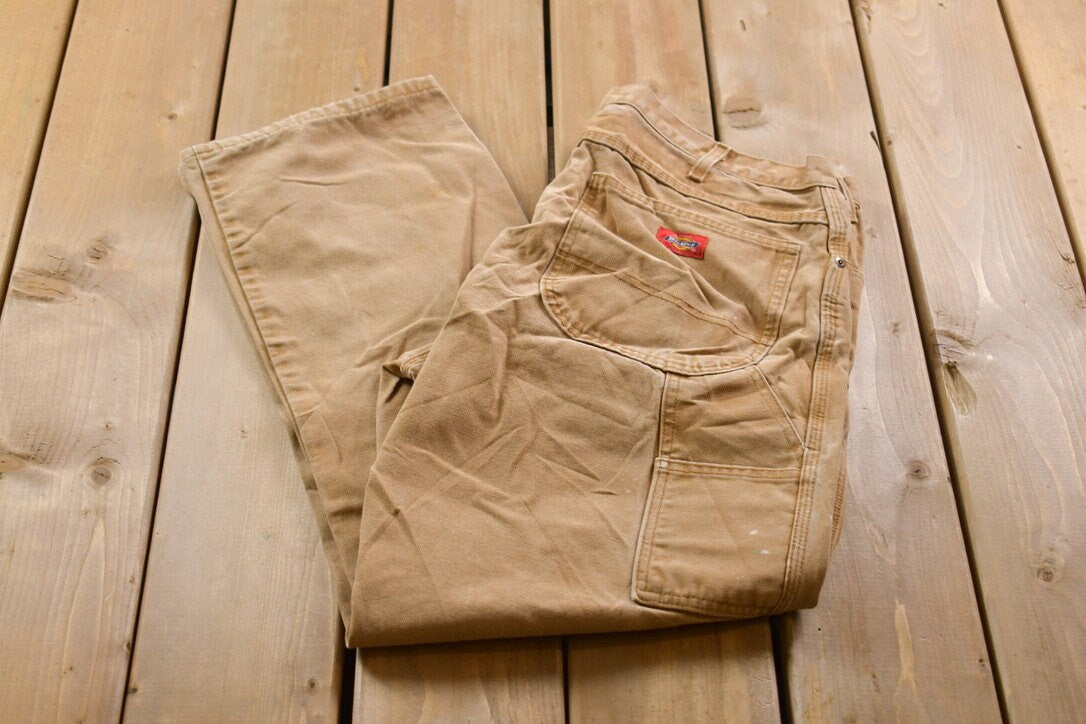 Vintage 1990s Dickies Brown Denim Carpenter Pants 34 x 31  Hype Vintage  Workwear  American Vintage  Streetwear Fashion  Cargo Pants