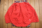 Vintage 1990s Diamond Quilt Lined Plaid Button Up Shirt