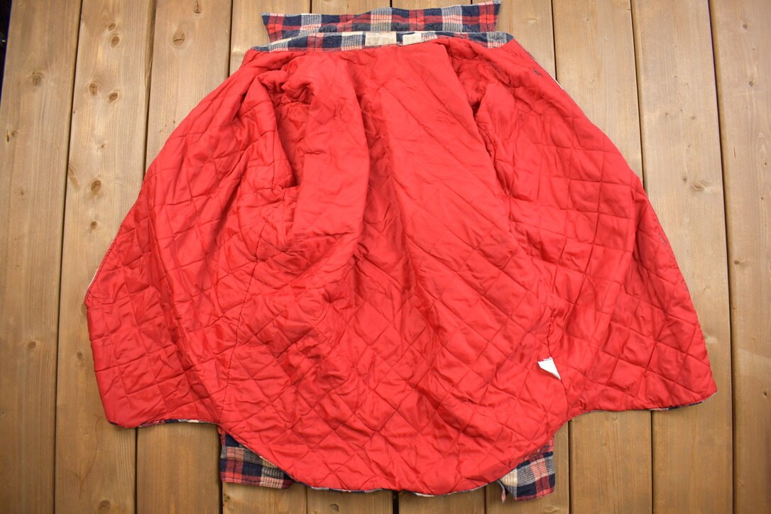Vintage 1990s Diamond Quilt Lined Plaid Button Up Shirt