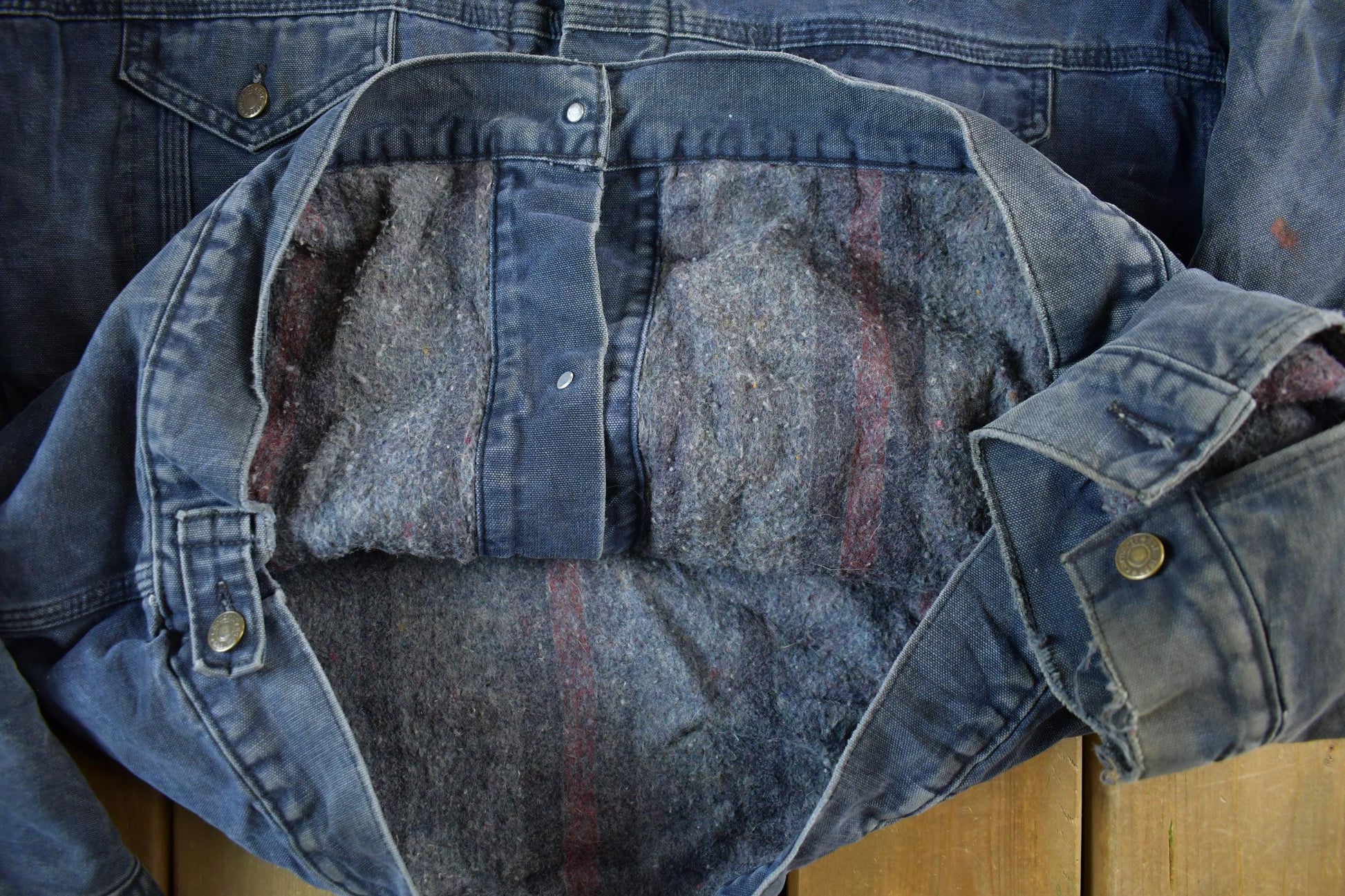 Vintage 1990s Carhartt Distressed Sun Faded Trucker Jacket Men's 3XL