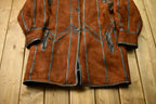 Vintage 1980s Abstract Pattern Shearling Coat