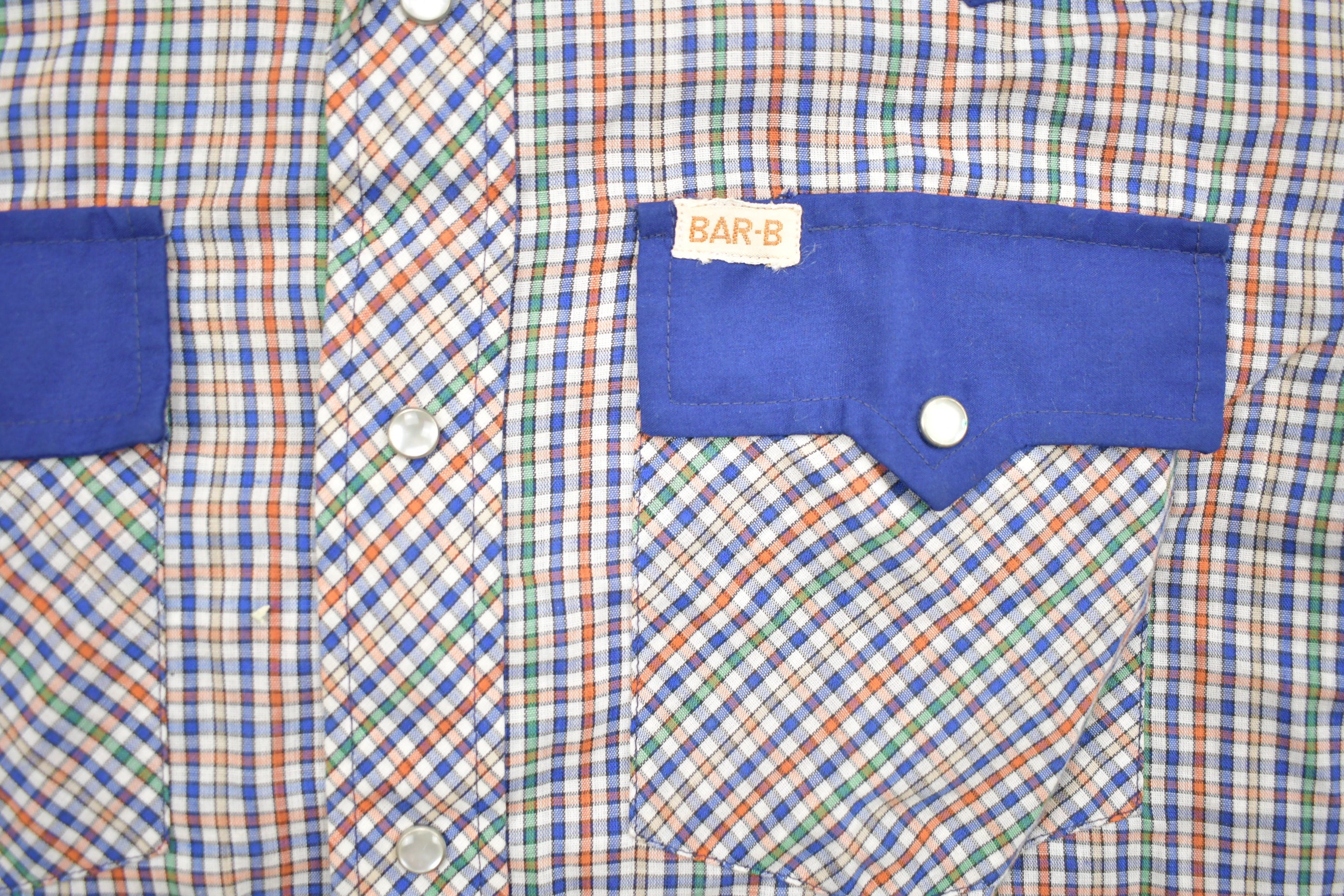 Vintage 1990s Barb B Check Pattern Western Button Up Shirt