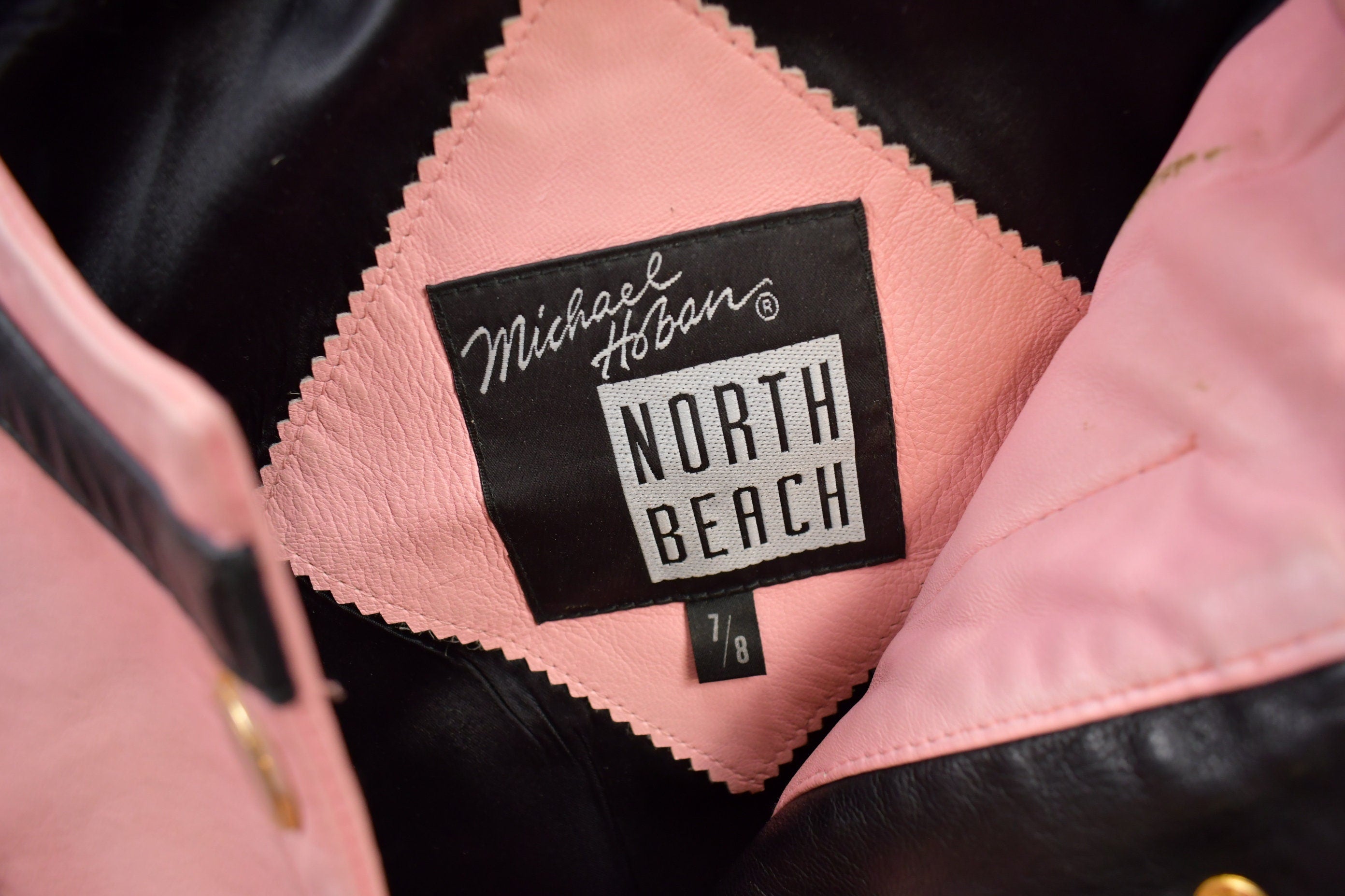Vintage 1990s Micheal Hoban North Beach Cropped Leather Jacket