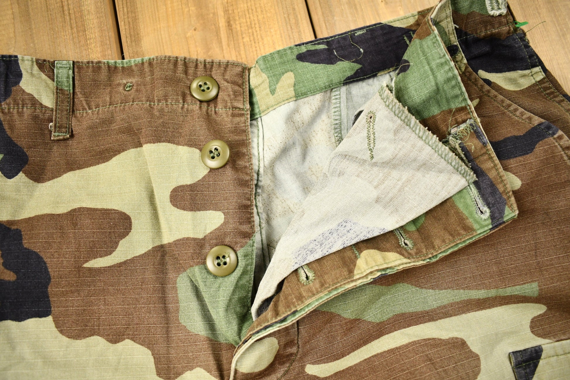 Vintage 2000 Military Woodland Camouflage Cargo Pocket Pants Size 34 x 30