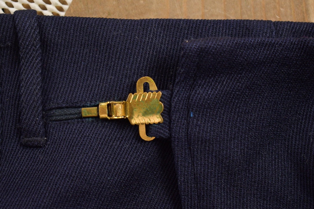 Vintage 1950 Wool Navy Blue Trousers