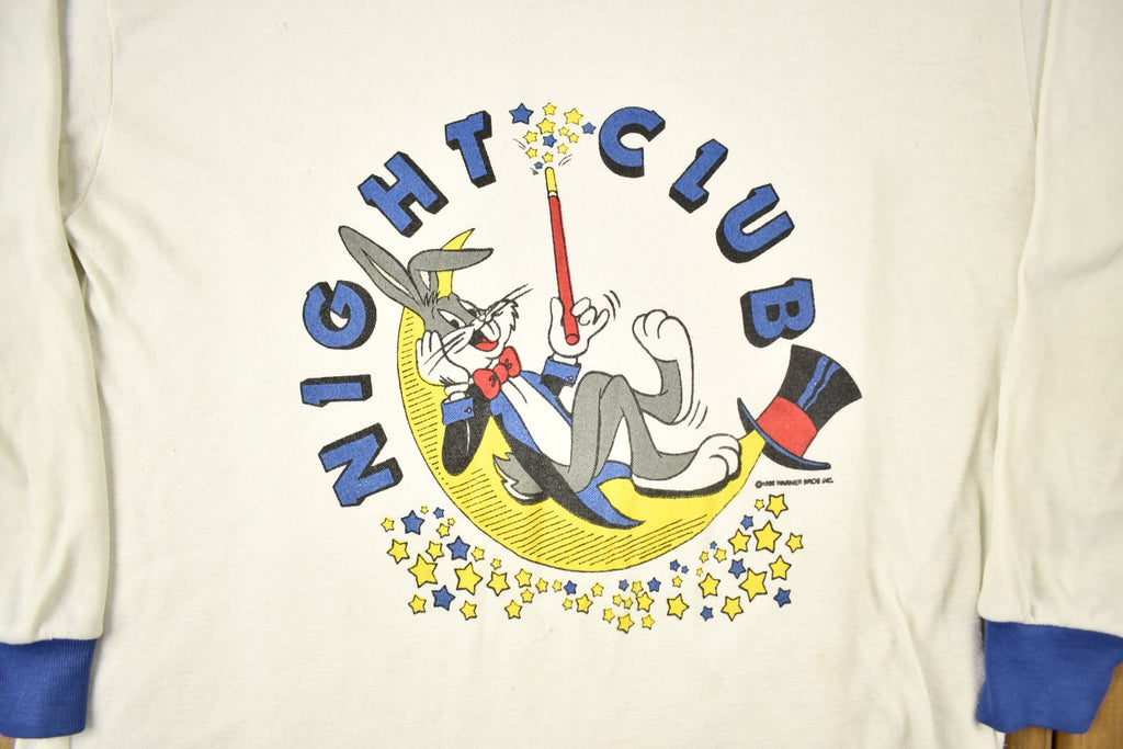 Vintage 1996 Looney Tunes Bugs Bunny Night Club Pajama Shirt