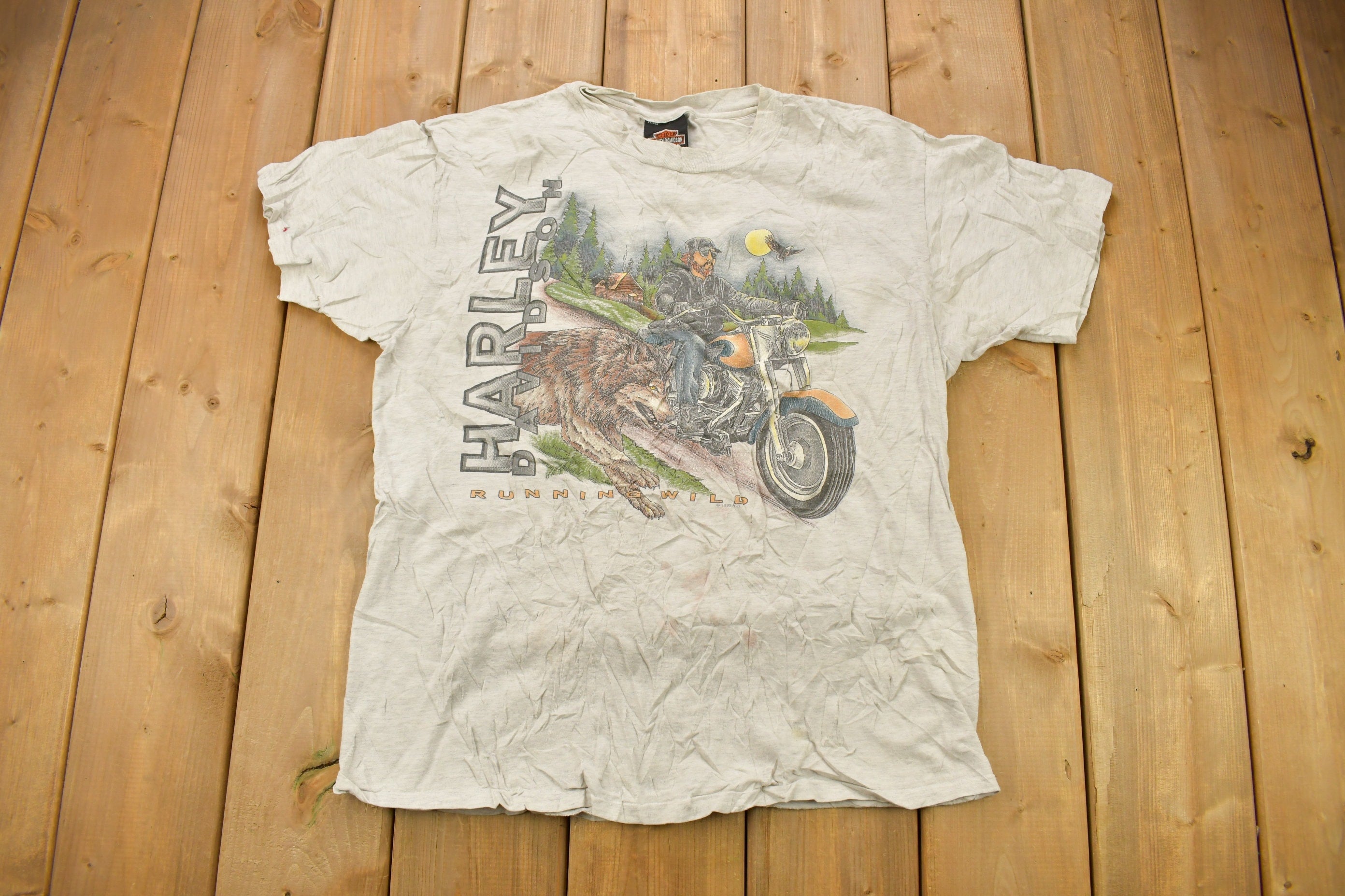 Vintage 1995 C&S Harley Davidson Of Nashville Graphic T-Shirt