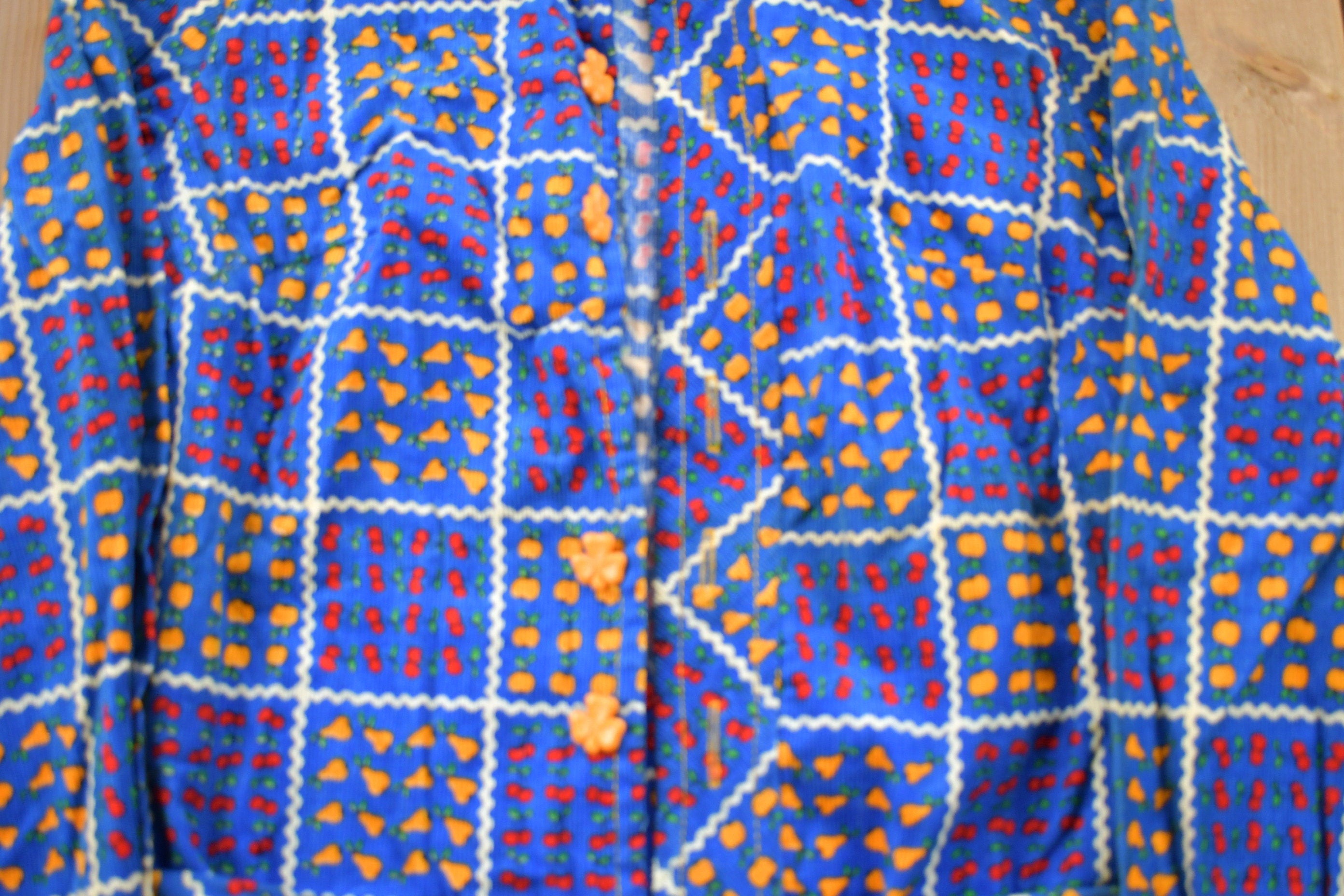 Vintage 1990s Cherry All Over Print Corduroy Jacket