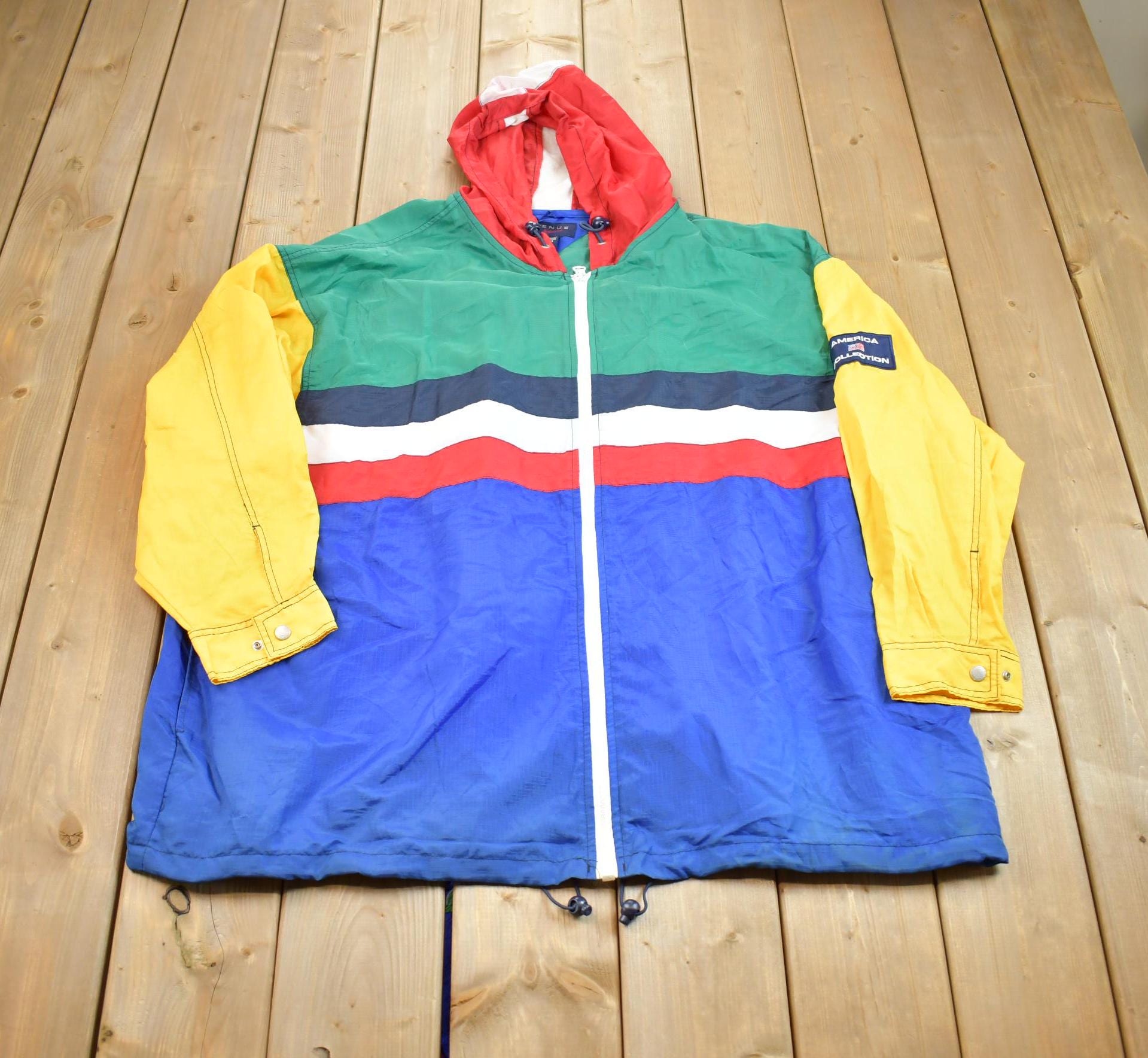 Vintage 1990s America Collection Avenue Sport Colourful Windbreaker Jacket