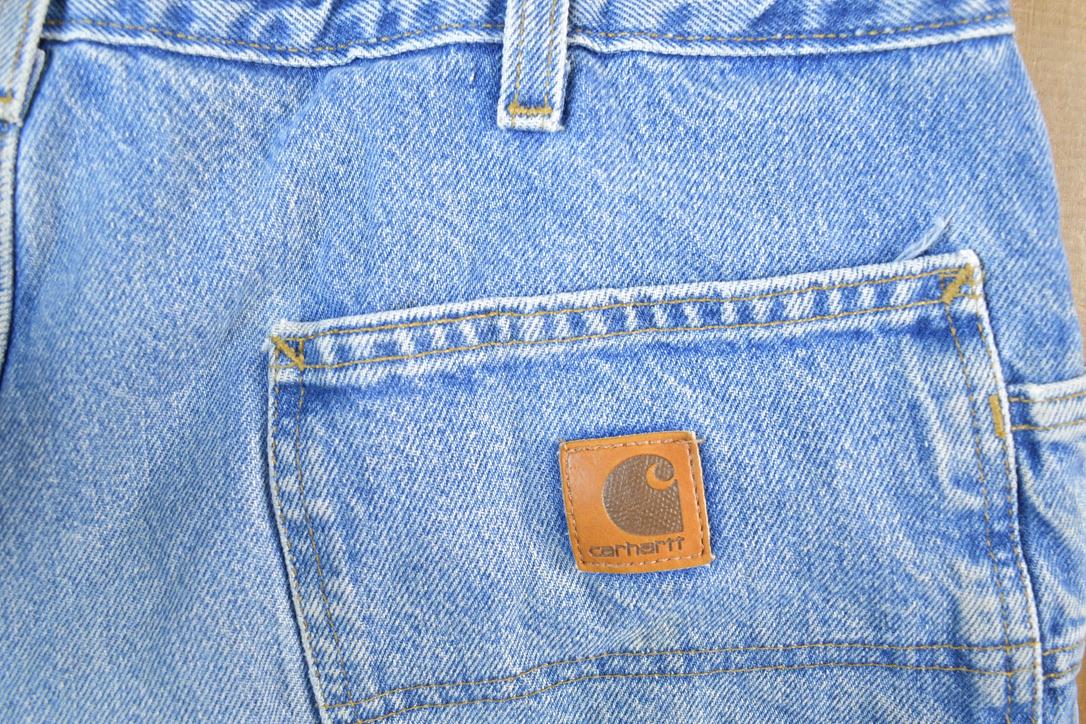 Vintage 1990s Carhartt Lined Denim Work Jeans Size 36 x 34 Made In USA
