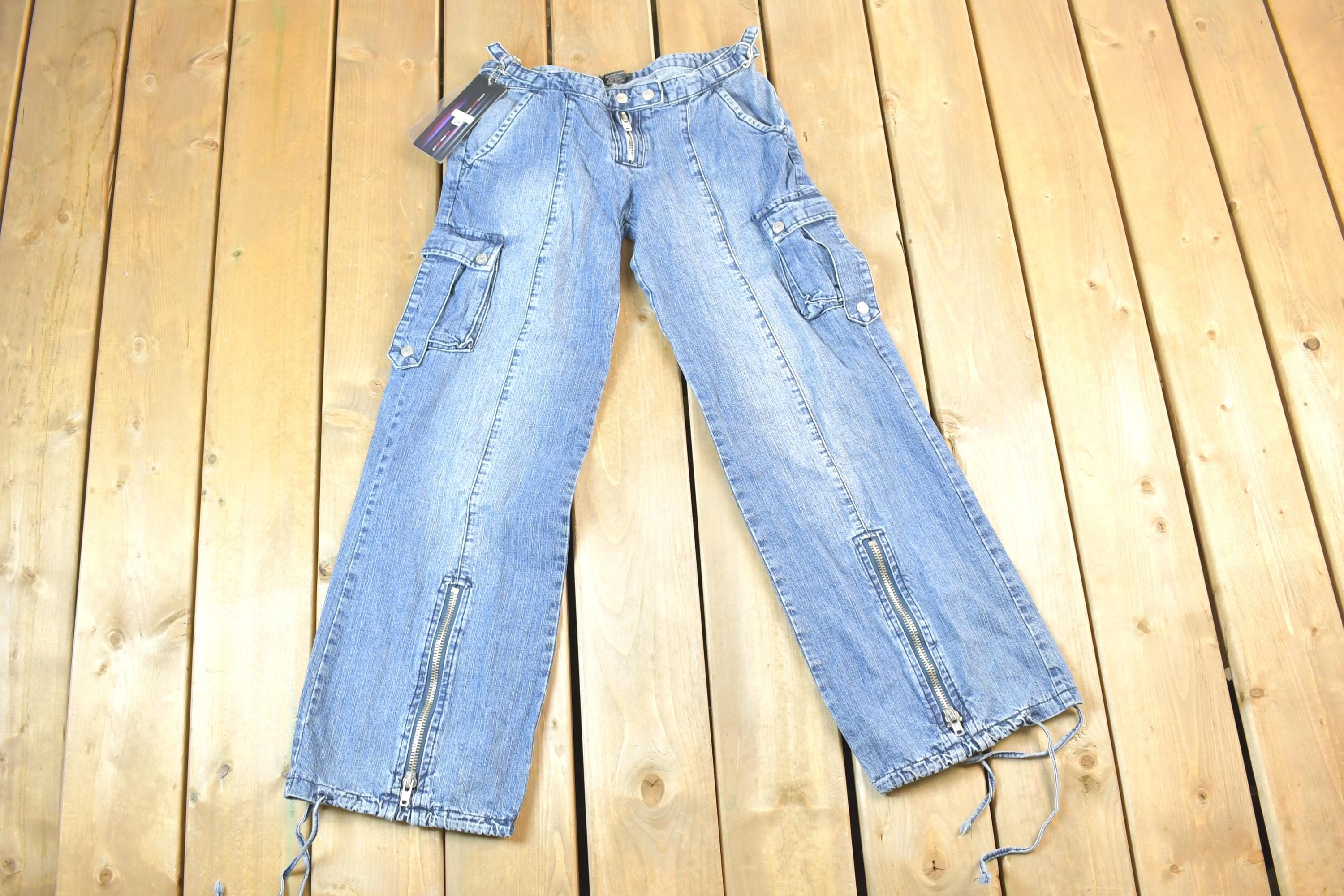 Vintage 1990s Deadstock Muryama Crazy Zipper Denim Jeans Size 30 x 29