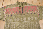 Vintage 1990s Impact All Over Print Quarter Zip Fleece Sweater Size Medium