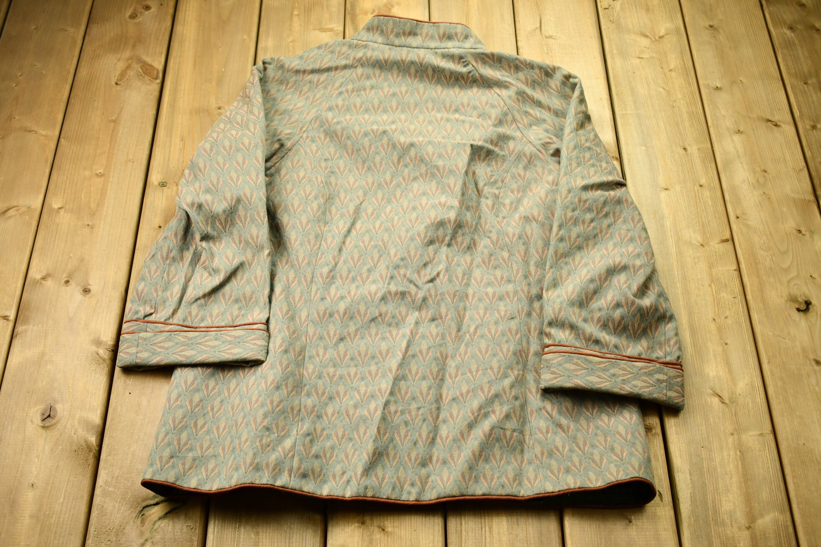 Vintage 1940s Peacock Paisley Canvas Jacket