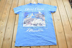 Vintage 1990s Alaska Good Night Souvenir Animals Sleep T-Shirt Mens XL