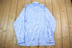 Vintage 1990s Fancy Blue Button Up Shirt