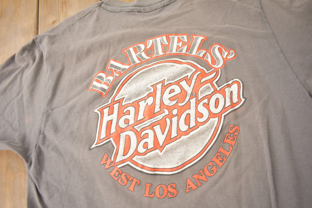 Vintage 1990s Bartels' Harley Davidson West Los Angeles Single Stitch Graphic T-Shirt Made In USA