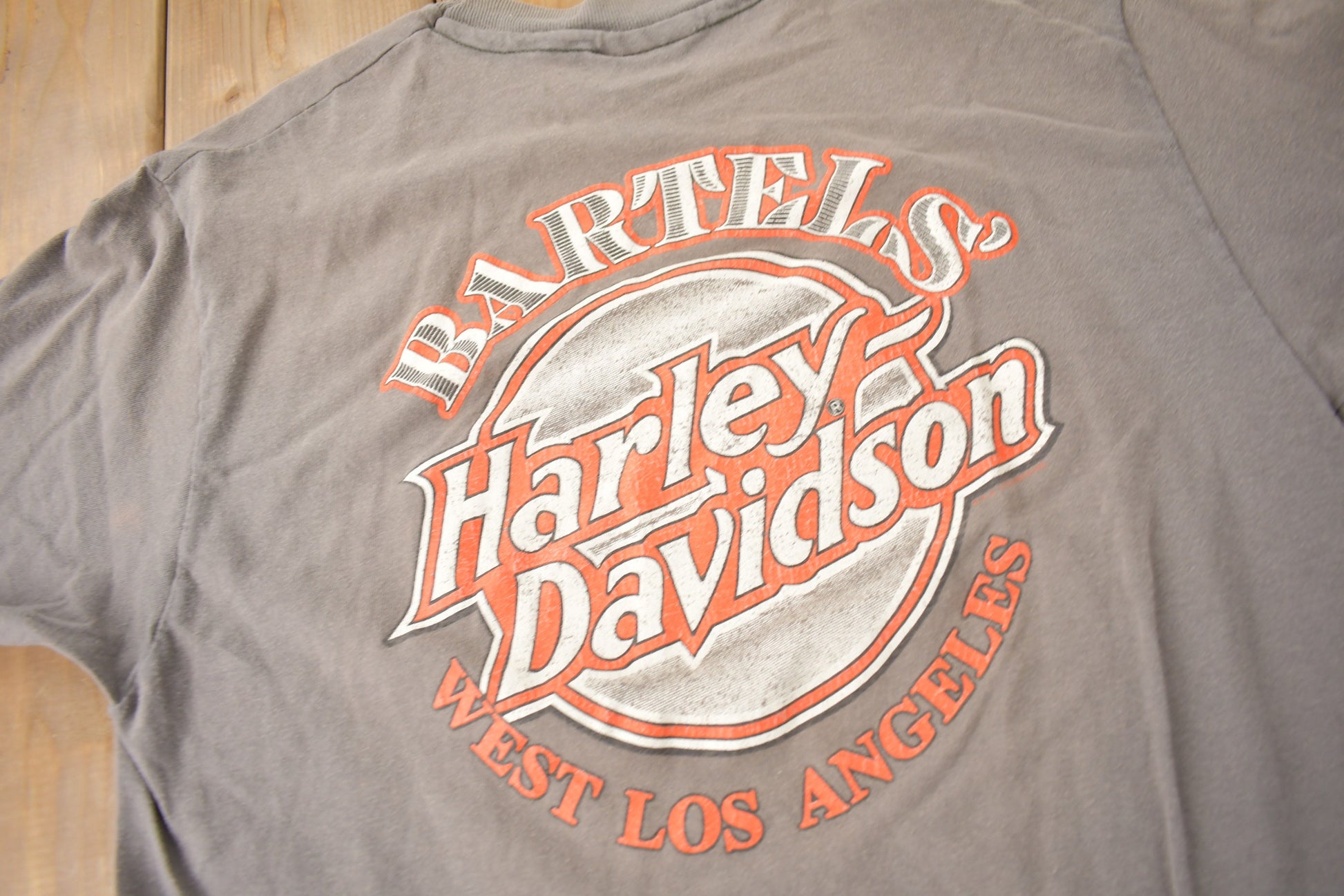 Vintage 1990s Bartels' Harley Davidson West Los Angeles Single Stitch Graphic T-Shirt Made In USA