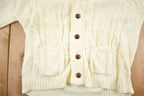 Vintage 1980s Career Club Cable Knitted Cardigan Sweater