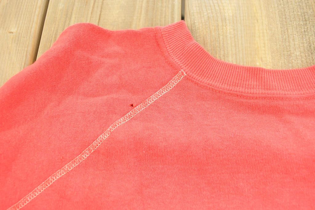 Vintage 1960s Blank Red Raglan Crewneck Sweatshirt Mens S