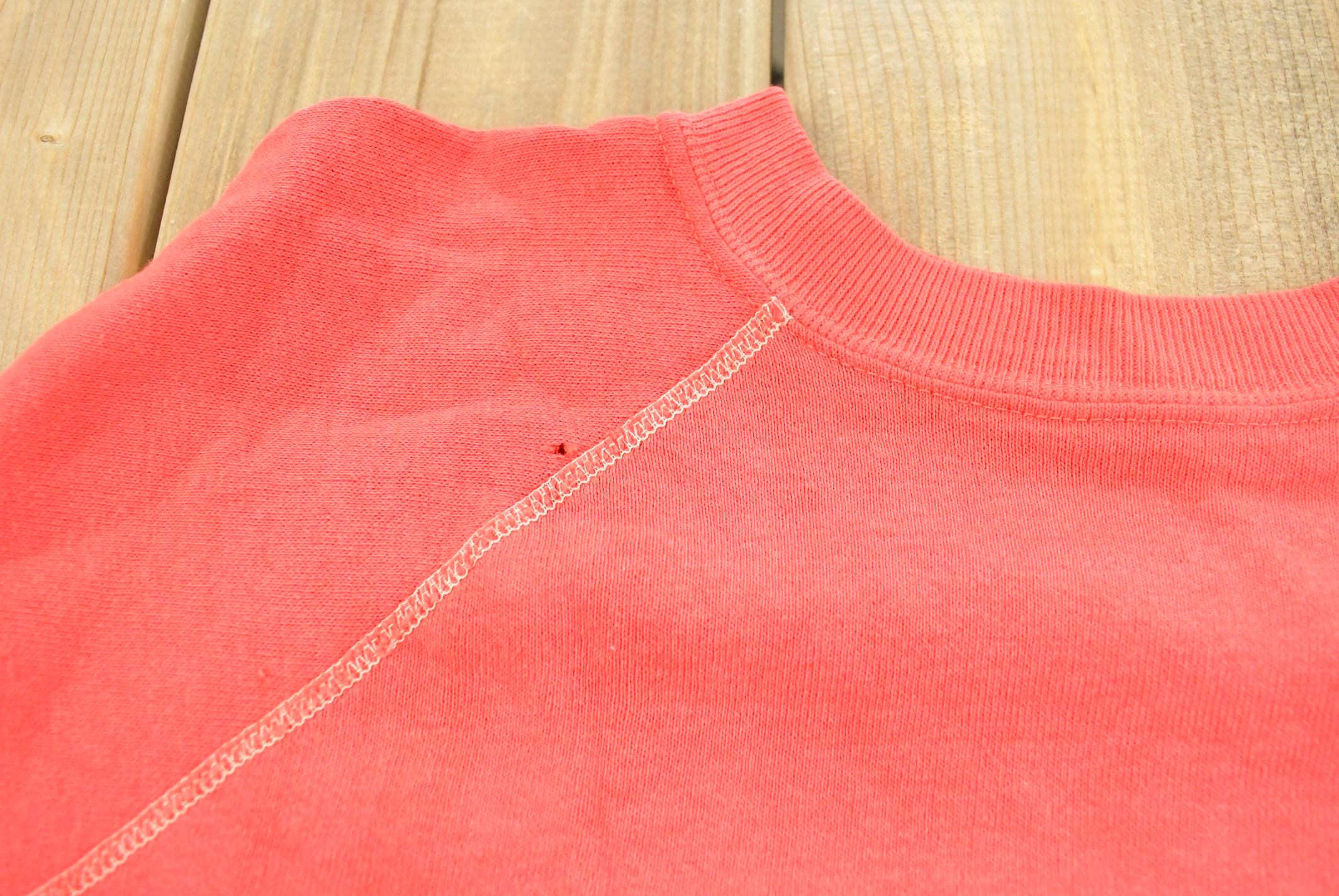 Vintage 1960s Blank Red Raglan Crewneck Sweatshirt Mens S