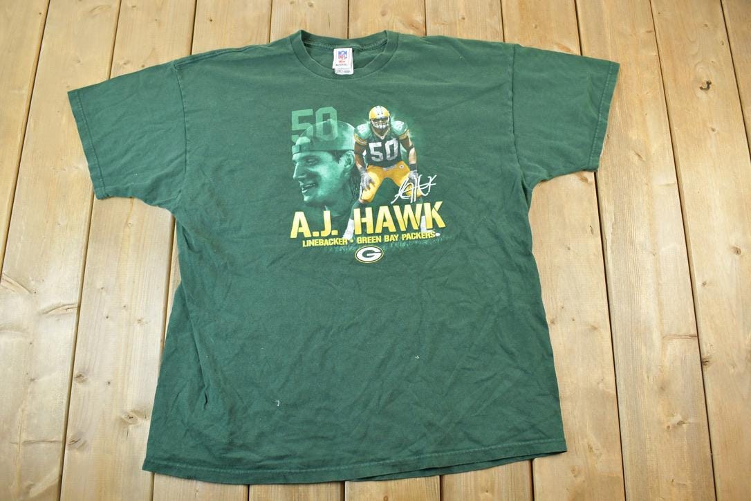 Vintage 1990s AJ Hawk Green Bay Packers NFL T-Shirt