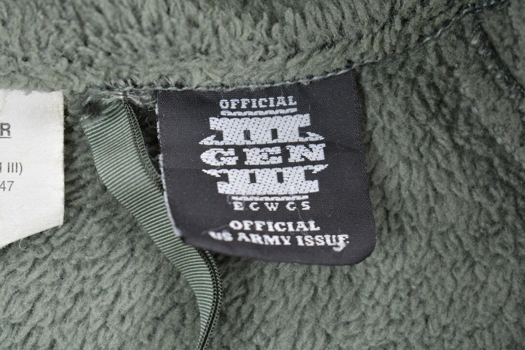 Vintage 1990s Military Cold Weather Fleece Sweater / Army / Gen III / Army Jacket / Deep Pile Fleece / Size Large Regular