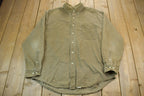 Vintage 1990s Eddie Bower Olive Western Style Button Up Rodeo Shirt
