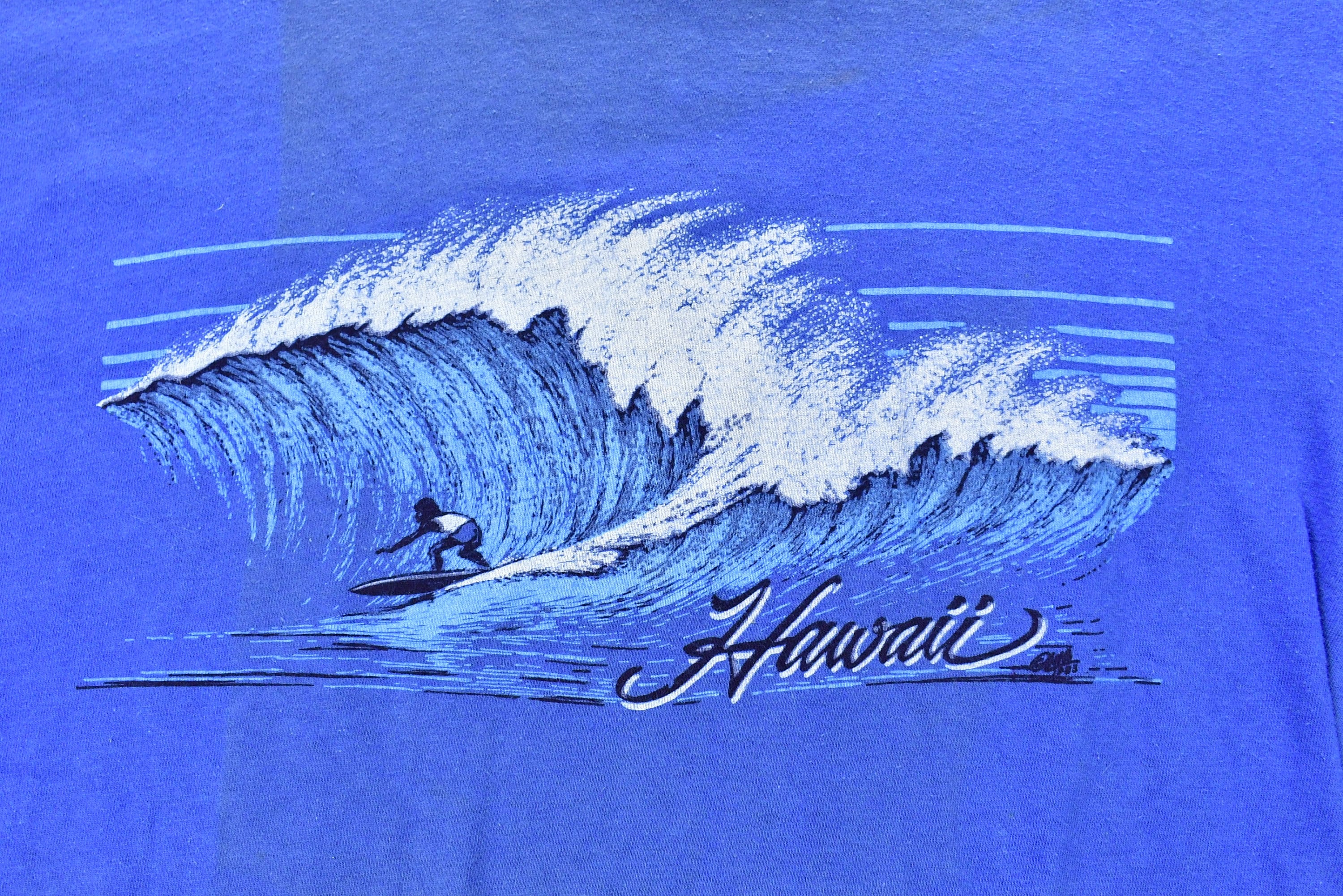 Vintage 1983 Hawaii Surfing Graphic Souvenir T Shirt